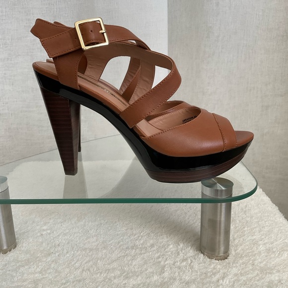 Audrey Brooke Cognac Sandal platform shoes - Picture 2 of 4